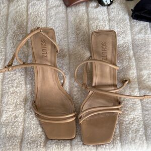 SCHUTZ Beige Strappy Heels